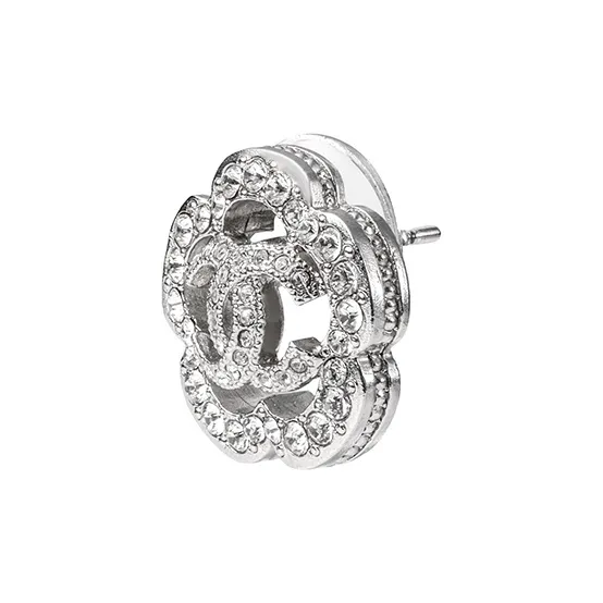 CHANEL Metal, Rhinestone Stud Earrings Women's-2