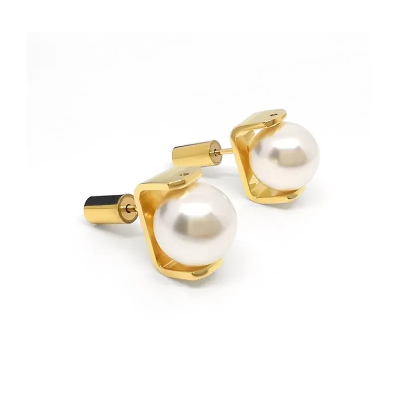 ALP JEWELRY Pearl Stud Earrings Unisex-1