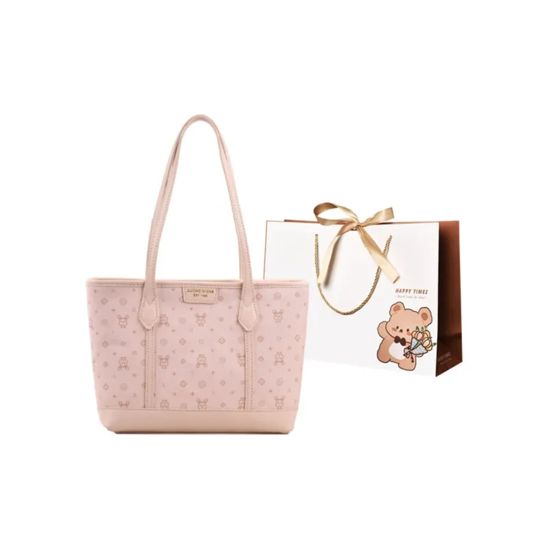 ERANGBEAR PU Leather Tote Bag Shopping Bag Shoulder Bag Regular Women's White/Pink/Green-5