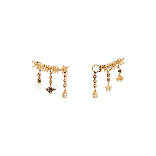 DIOR Stud Earrings Women's Gold