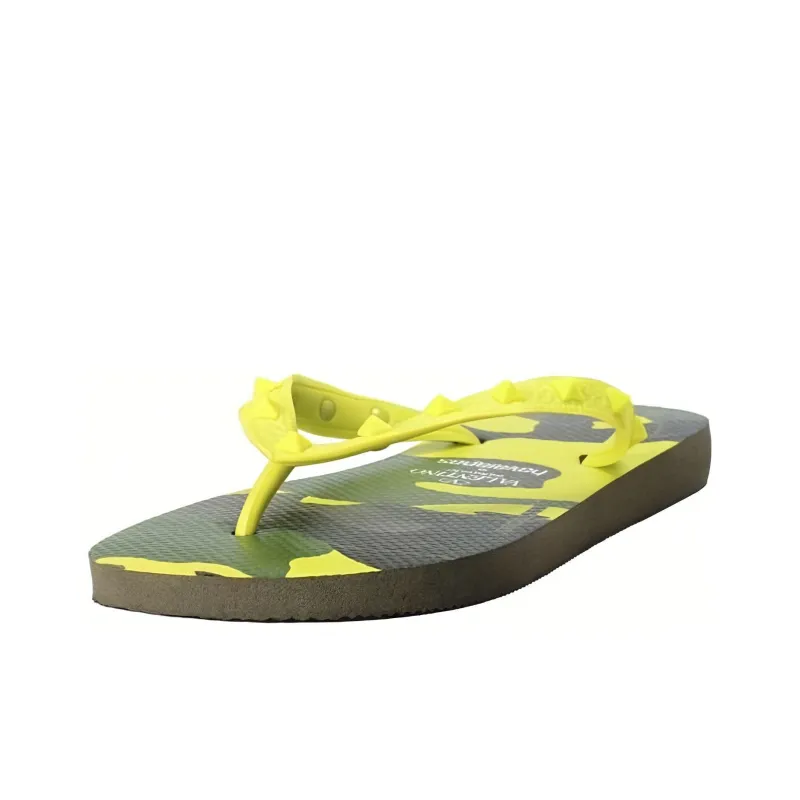 Valentino Open Flip Flops Women's Yellow-2