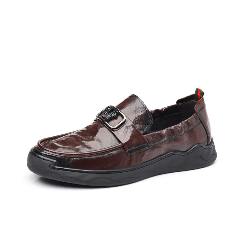 GZZ Dress Shoes Men Low Top Black-5