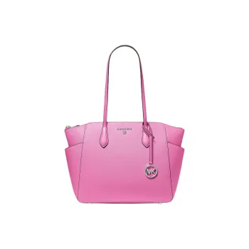 MICHAEL KORS Leather Tote Bag Shopping Bag Saffiano One Shoulder Handbag Medium Size Women's Cherry Pink
