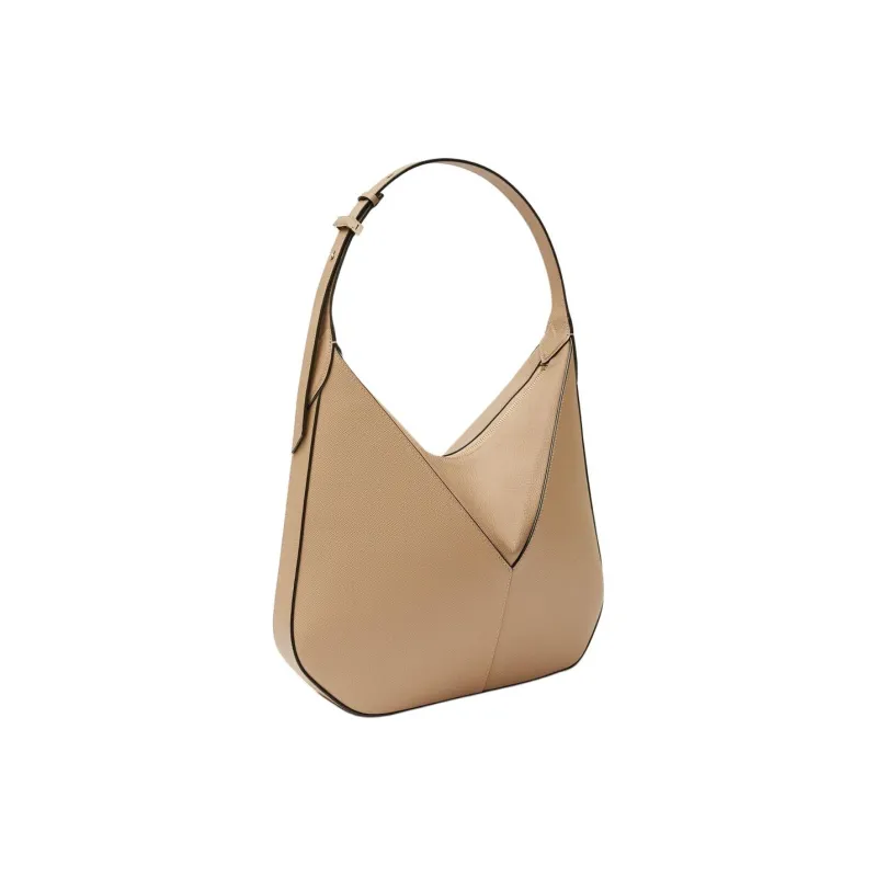 Valextra Millepunte Soft Calfskin Hobo Bag Handbag Shoulder Bag Women's Beige-1