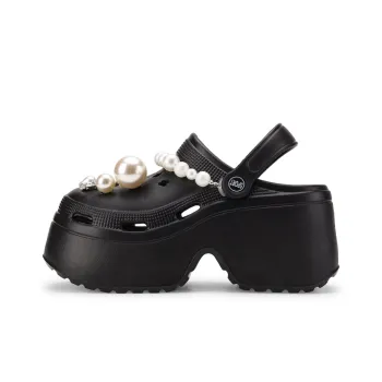 XMISTUO Fashion DIY Pearl Rhinestone Closed Toe Sandal Clogs Women's
