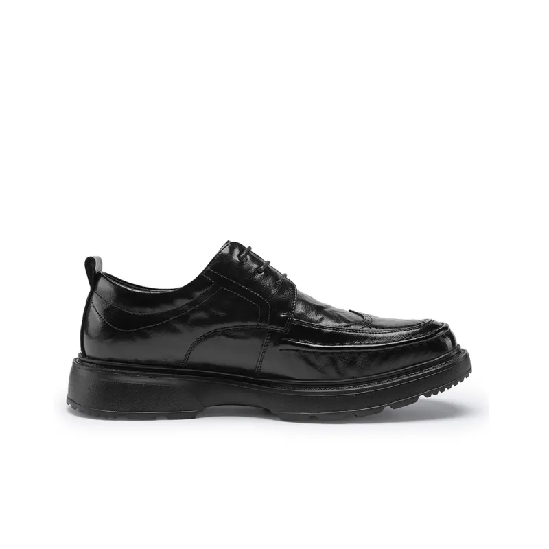 G.N.SHIJIA Dress Shoes Men Low Top Black/Brown-2