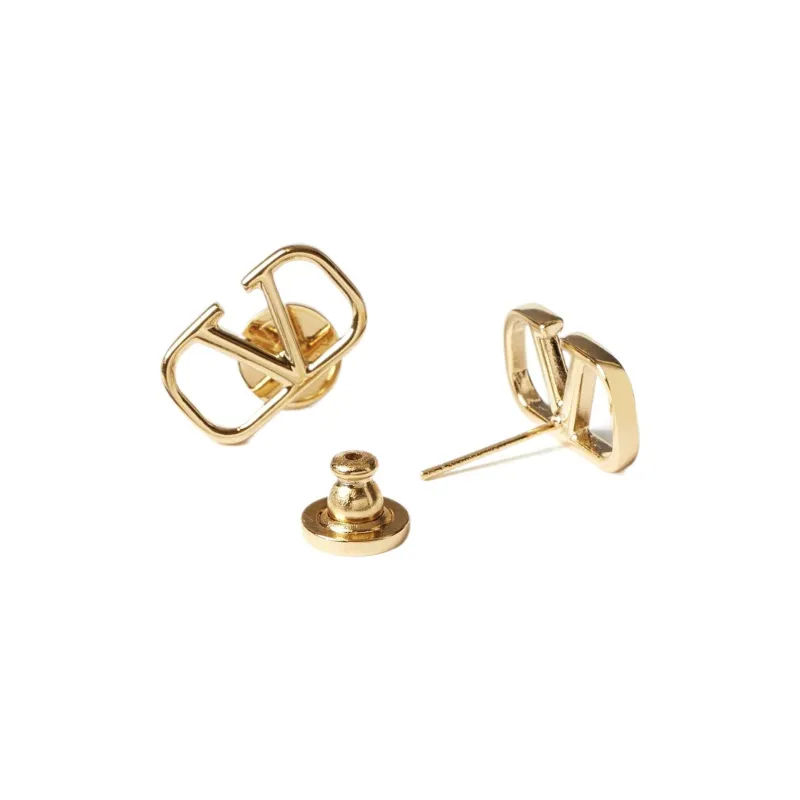 Valentino Metal Stud Earrings Women's Gold-3