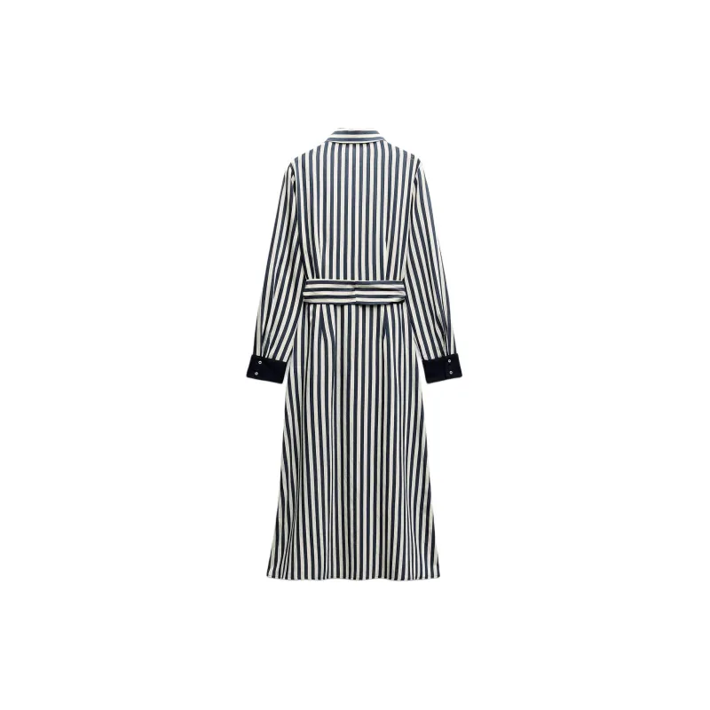 ZARA Long Sleeved Dresses Women's Nude/Sea Blue-1