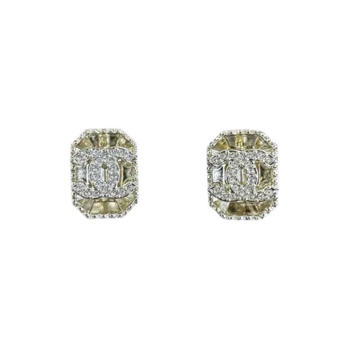 CHANEL Metal Stud Earrings Women's Gold