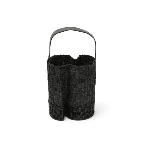 Sacai Rattan Handbag Trumpets Women's Black