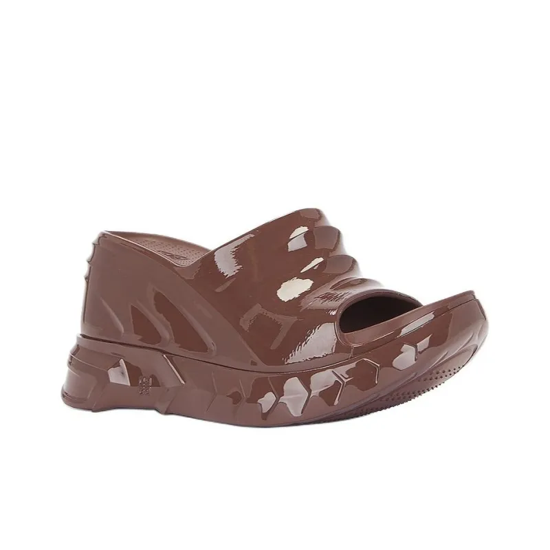 GIVENCHY Slide Slippers 10.9cm Women's Brown-1