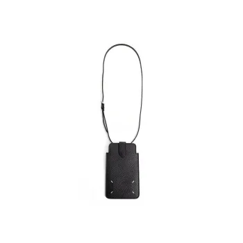 Maison Margiela Cow Leather Cell Phone Pouch Mini Unisex Black