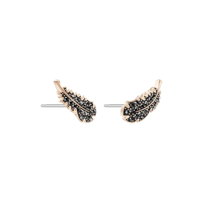 Swarovski NAUGHTY Faux Crystal Stud Earrings Women's Black-2
