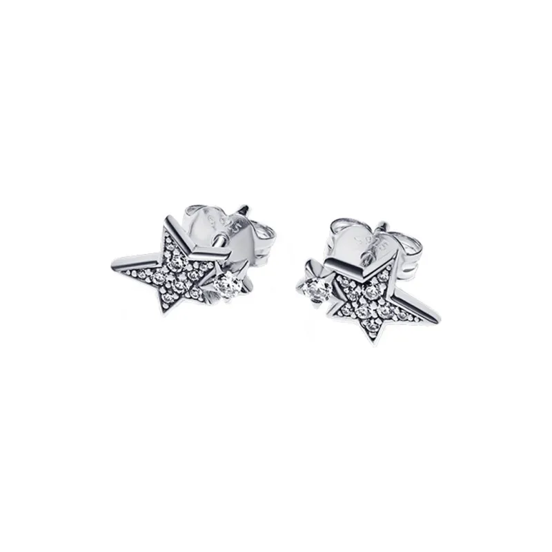Pandora 925 Sterling Silver Stud Earrings Women's Silver-1