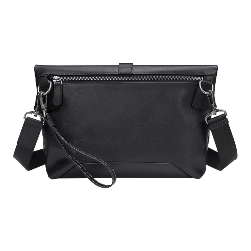 GOLF Cow Leather Top Grain Cow Leather Crossbody Bags Shoulder Bags Regular Men's Flocked Black-3