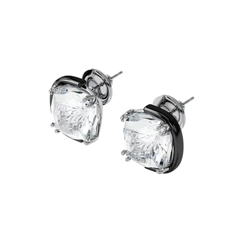 Swarovski Crystal Stud Earrings Women's Silver