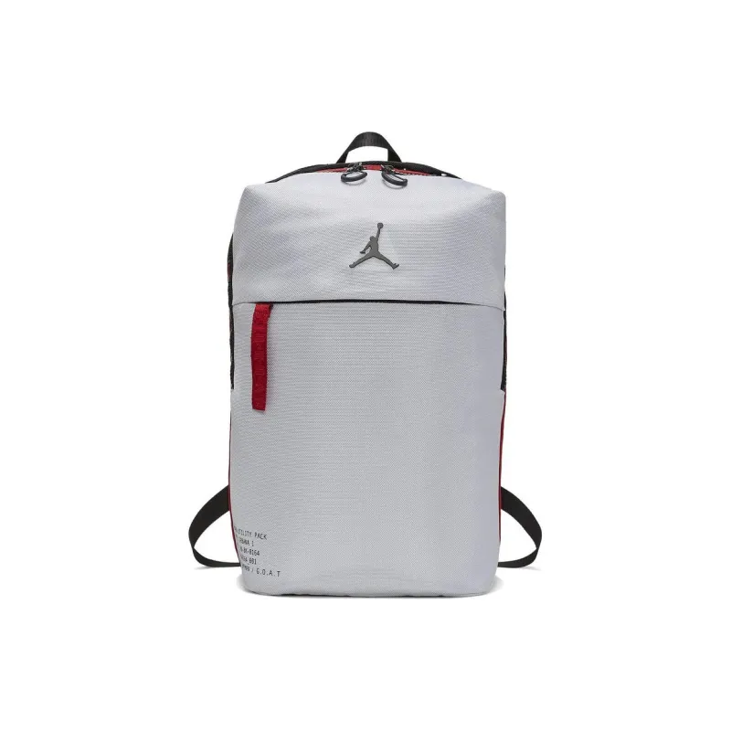 Jordan Polyester Computer Basketball Bag Backpack Regular Unisex White Gray-0