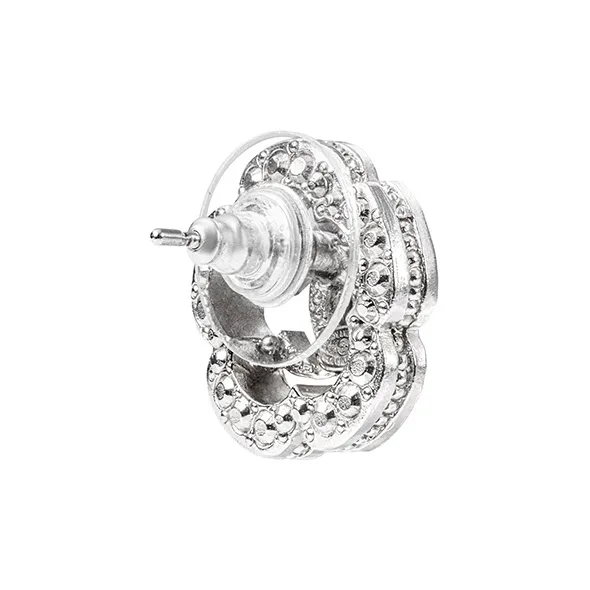 CHANEL Metal, Rhinestone Stud Earrings Women's-3