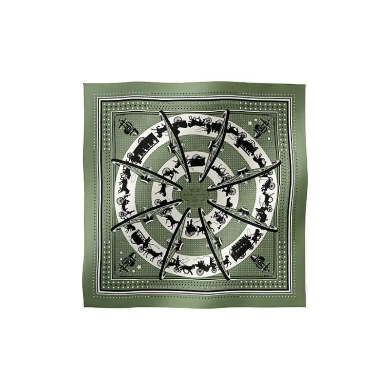 HERMES Silk Scarves Women's Green-0