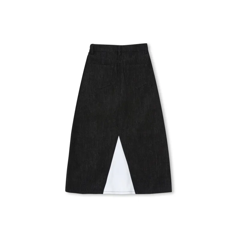 NERDY SS24 Denim Long Skirt Women's Black-1