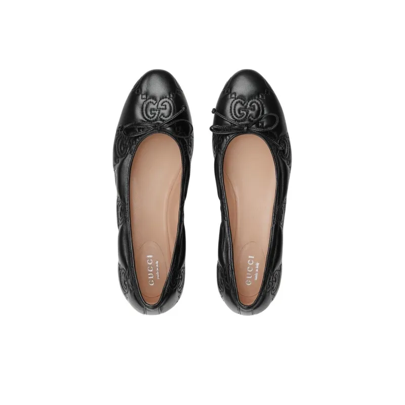 GUCCI GG Matelassé Casual Single Shoes Women's Black-3