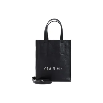 MARNI Museo Calfskin Tote Bag, Shopping Bag, Shoulder Bag, Handbag Mini Women's Black