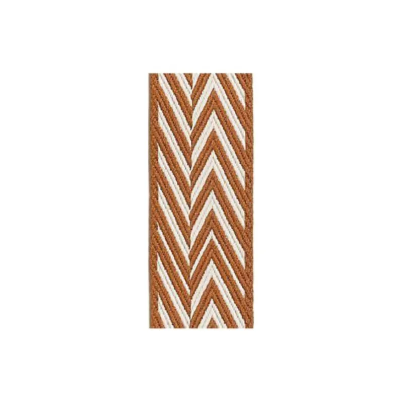 HERMES Sangle Zigzag Zigzag Canvas With Swift Calfskin Shoulder Strap Bag Straps Women's Gold & White-6