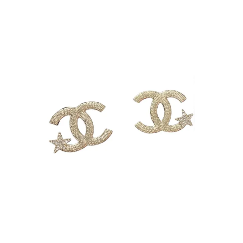 CHANEL Gold Plated Stud Earrings Women's Gold-2