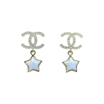 CHANEL 2024 Cc Star Drop Earrings
