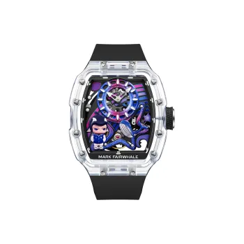 FAIRWHALE Deep Sea Automatic Mechanical Movement Silicone Strap Watch Men's Watches Purple Watch Dial