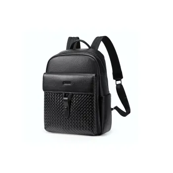 Playboy Cow Leather Backpack Men's Black