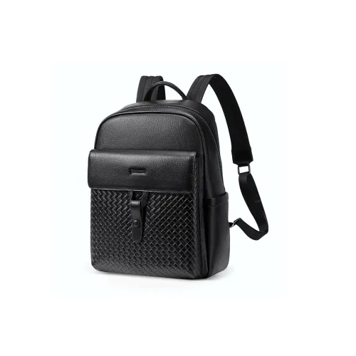 Playboy Cow Leather Backpack Men's Black