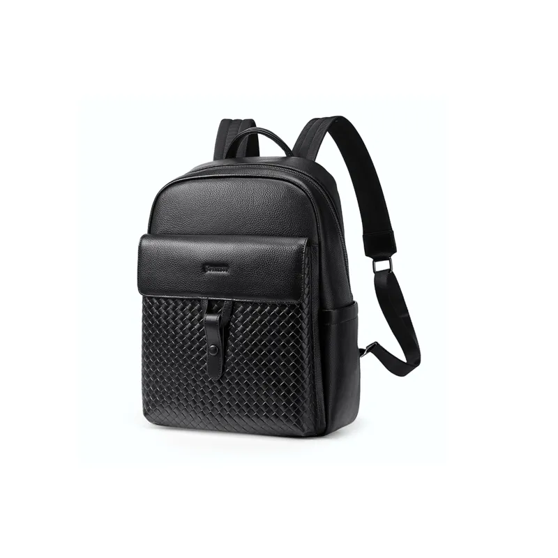 Playboy Cow Leather Backpack Men's Black-0