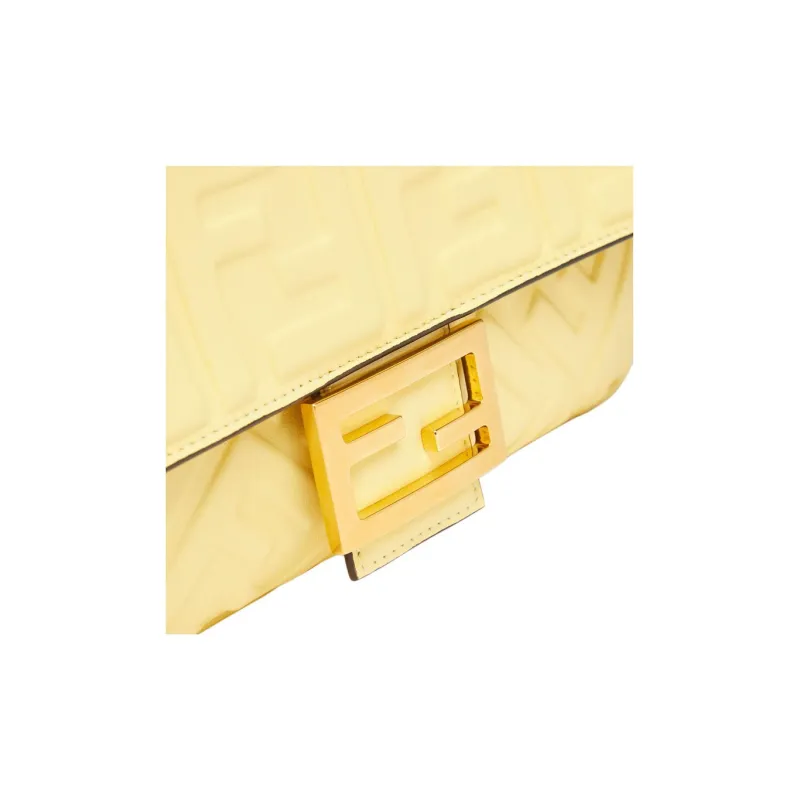 FENDI Baguette Lambskin Portable Crossbody Bag, Shoulder Bag Women's Yellow-4