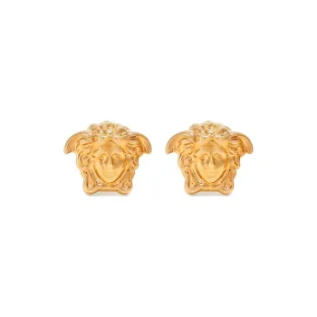 VERSACE Medusa Stud Logo Engraved Earrings