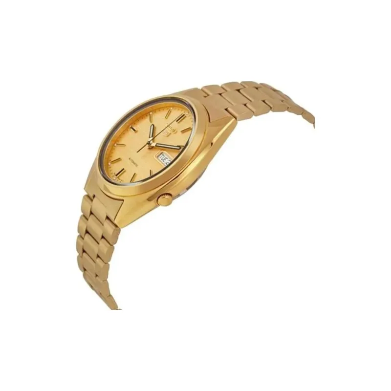 SEIKO Classic Cans SEIKO5 Collection Automatic Mechanical Movement Stainless Steel Strap Watch Men's Watches Gold Dial-1