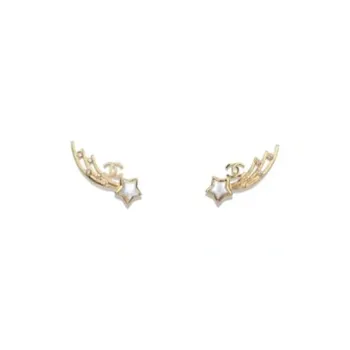 CHANEL Stud Earrings Women's Gold