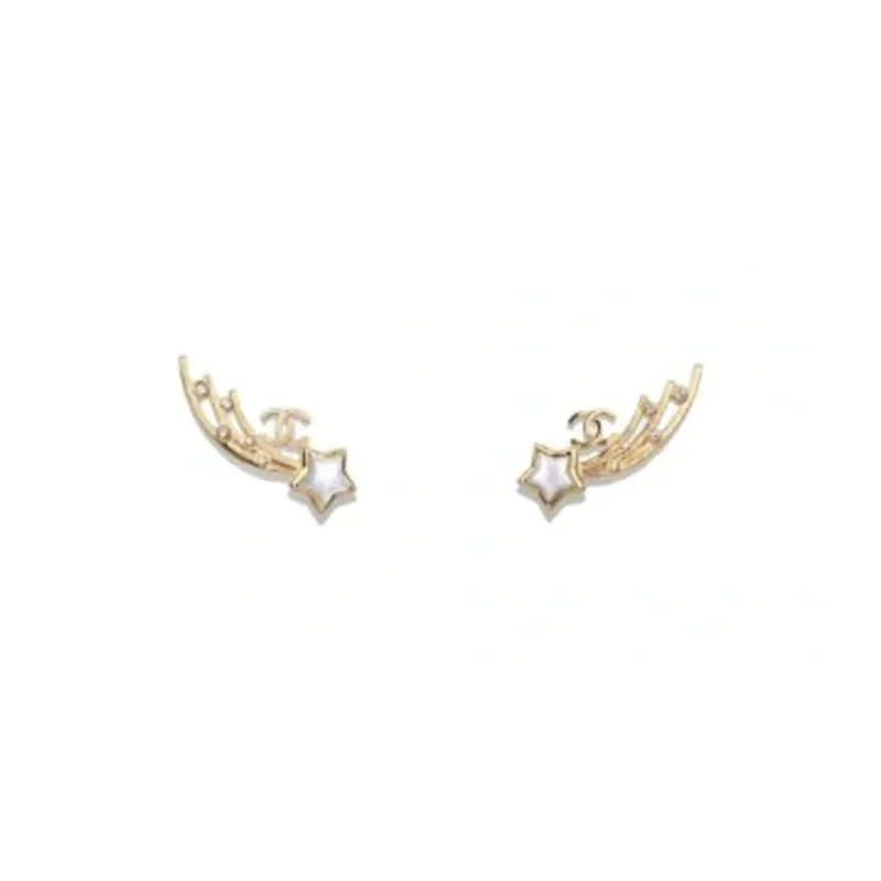 CHANEL Stud Earrings Women's Gold-0