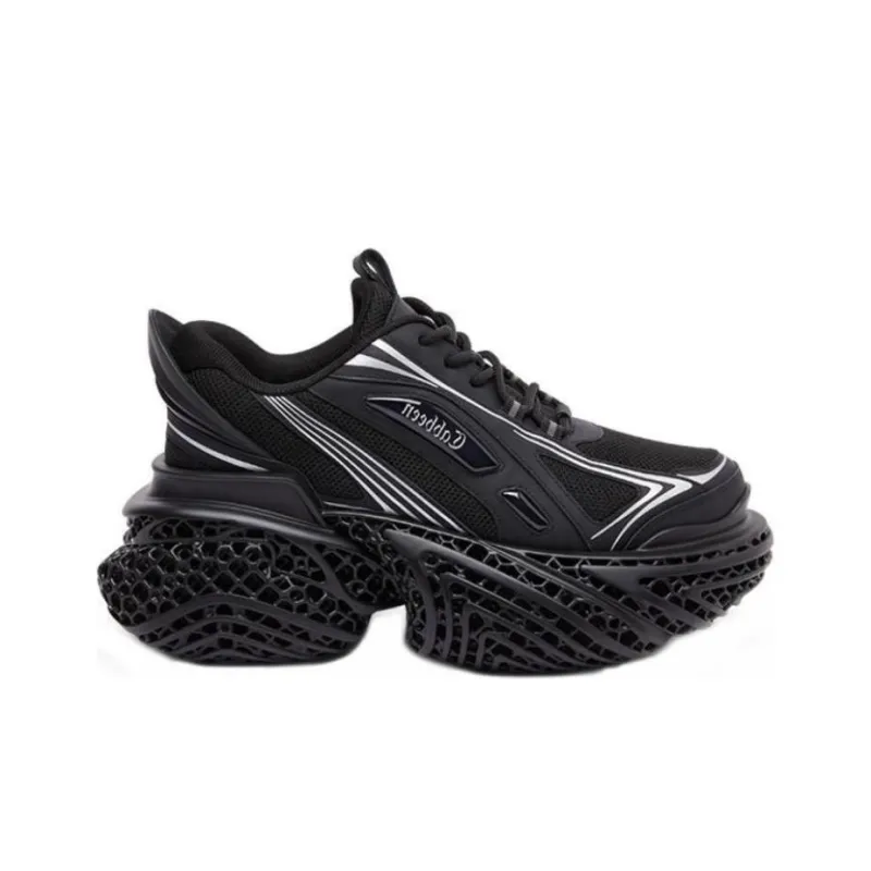 Cabbeen 4D Cyber Cushioning Anti-Slip And Wear-Resistant Low-Top Chunky Sneakers Women's Black-1