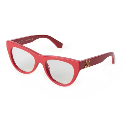 OFF-WHITE Acetate Oval Sunglasses Women's Red