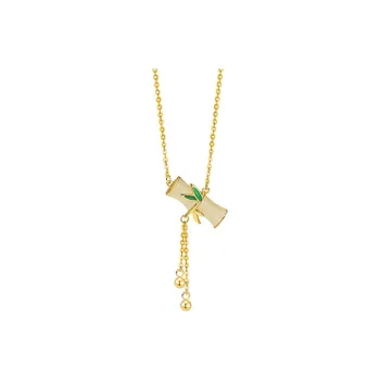 DAISY BEAUTY Necklaces Pale Greenish White Jade Women's