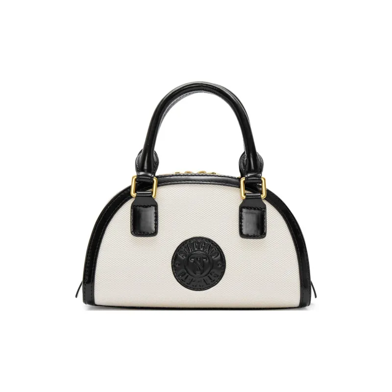 Staccato Fabric With Cow Leather Minimalist Style, Elegant And Large Capacity Crossbody Handbag Regular Women's-0