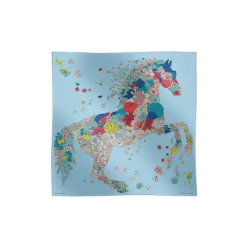 HERMES Silk Scarves Women's Blue