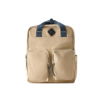 ZARA Polyester Backpack Regular Men's Brown