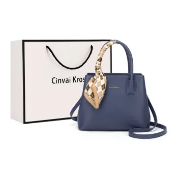 Simvay Clos Cow Leather Handbag, Shoulder Bag, Tote Medium Size Women's Ecru/Blue