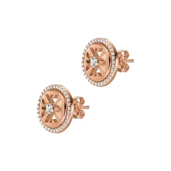 EMPORIO ARMANI Rose Gold Tone Sterling Silver Stud Earrings