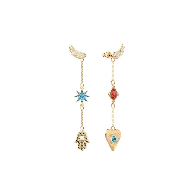 Swarovski Lucky Goddess Stud Earrings Women's Gold-1