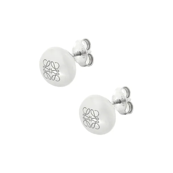 LOEWE 925 Sterling Silver Stud Earrings Women's Color-0