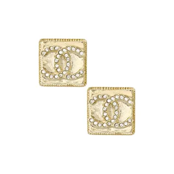 CHANEL 22c Early Spring Stud Earrings Women's Gold