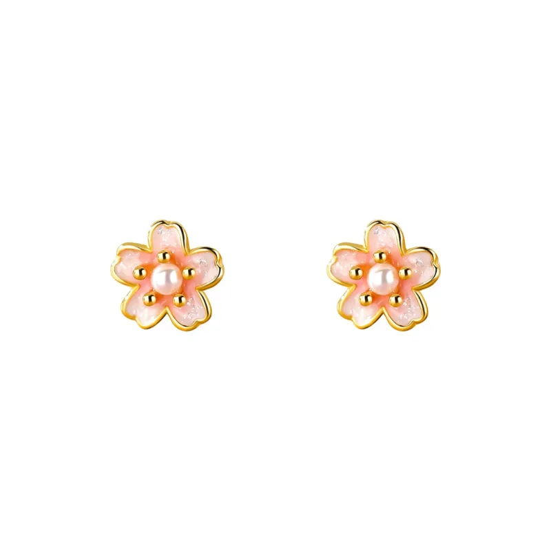 High Quality 999 Silver Material Fashion Stud Earrings Women's-0